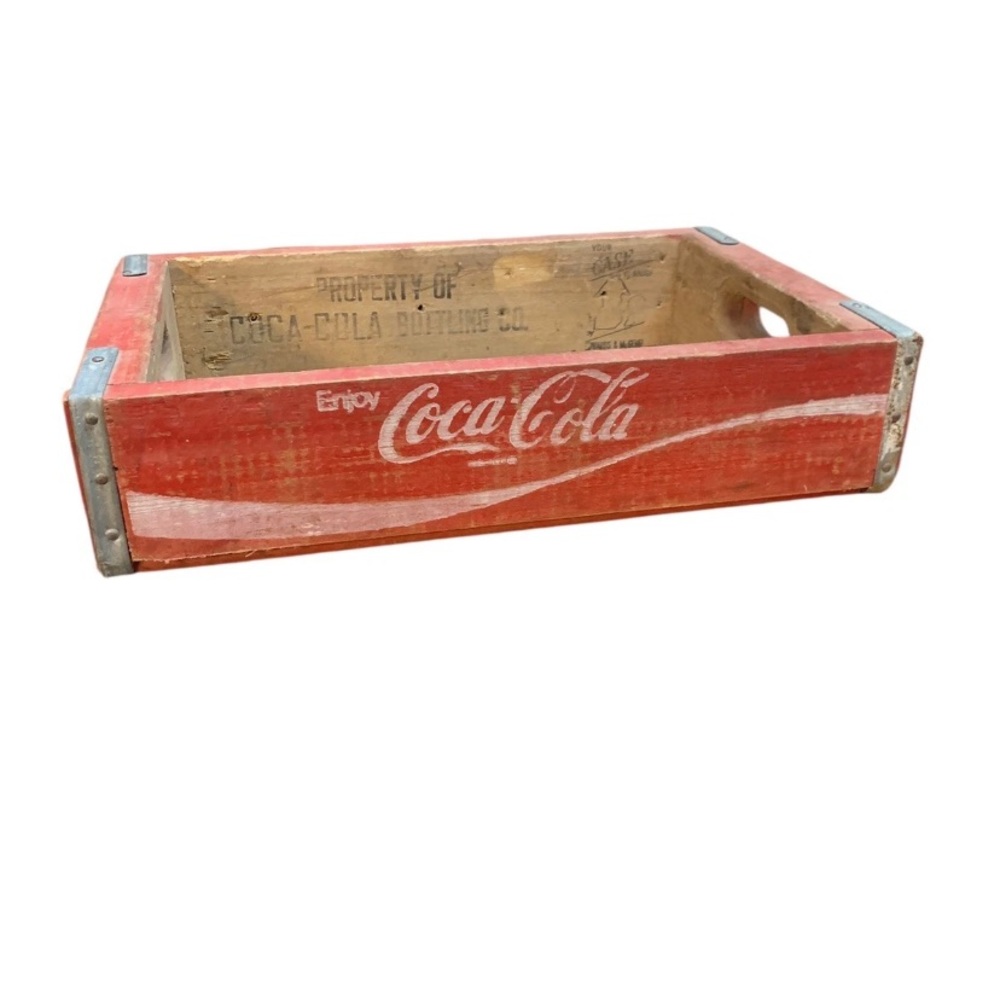 Vintage Coca-Cola Coke Soda Wood Crate Tray Red Advertising Home Decor - Picture 2 of 16